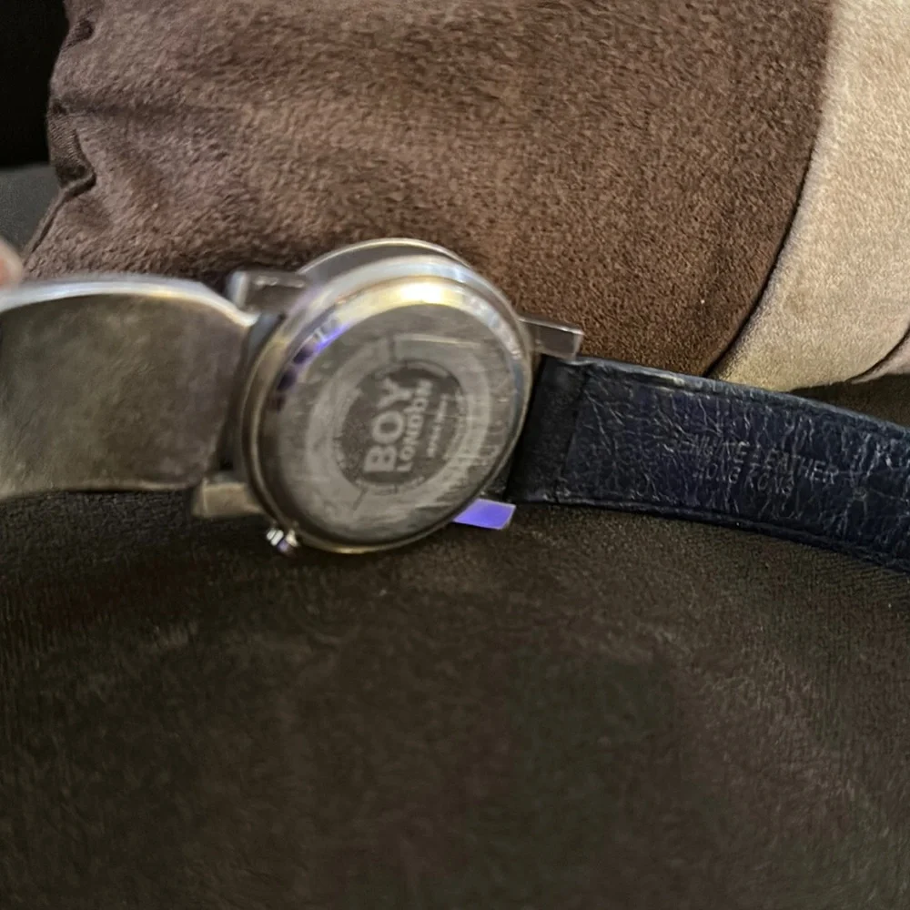 BOY London Unisex Leather Strap Watch – Silver/Black - Picture 5 of 13